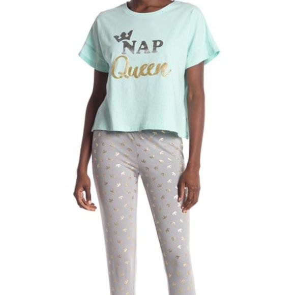 Pj Couture Other - PJ Couture Nap Queen Pajama 2-Piece Set XL Aqua